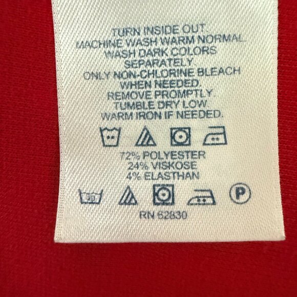 Lands' End Women's Red Floral Print V-neck 3/4 Sleeve Knee Length Dress Size S - Picture 3 of 4